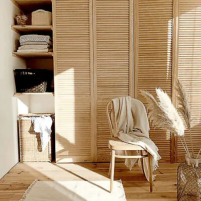 Natural Wood CLEAR PINE Or WHITE FRONT DOOR  Louvre Cupboard Wardrobe Slatted UK • £14.99