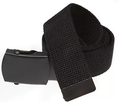 Mens Web Belt Military Style With Black Metal Buckle Adjustable • $10.99