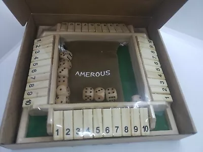Amerous 4 Player Shut The Box Game Real Wood & Felt  • $23.99