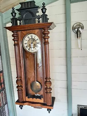 Victorian Walnut  Large Vienna Wall Clock • £120