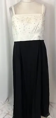 Changes By Together White & Black Strappy Beaded Formal Prom Dress 16 BNWT L466 • £29.99