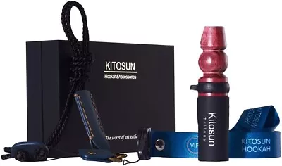 Portable Wood Hookah Mouth Tip For Shisha Pipe With Adjustable Leather Lanyard • £9.99