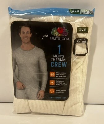 $12 • Buy Mens Thermal Crew Long Sleeve Shirt XL Fruit Of The Loom New