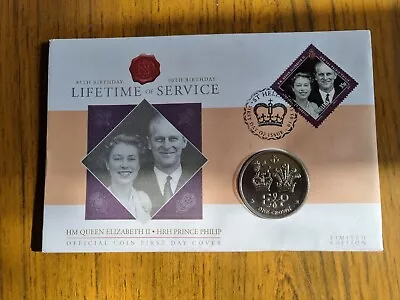 2011 Falkland Islands One Crown Coin  Queen Lifetime Of Service Cover • £0.01