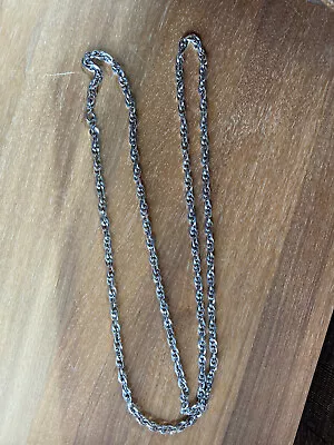Vintage MONET Silvertone Chain Long Necklace • $12.95