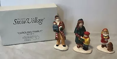 Dept 56 Christmas Holiday Snow Village Caroling Family Set Of 3 Figures #5105-5 • $14.99