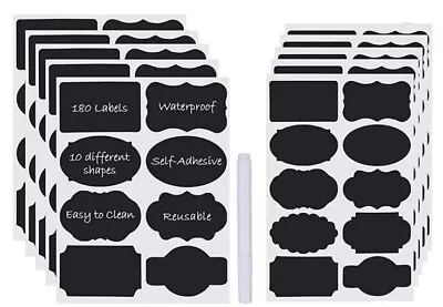 Vinyl Reusable Chalkboard Labels For Pantry & Kitchen W/ Chalk Pen 180 Count NEW • $6