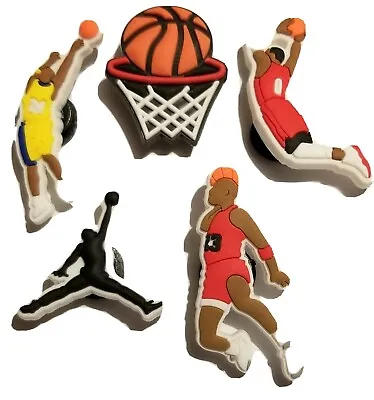 BasketBall Dunks! Shoe Charms! NEW 5PC Set! For Shoes Bracelets Crafts & More! • $6.99