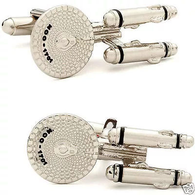 £14.99 • Buy Star Trek Starship Enterprise Cufflinks NIB Wedding Captain Kirk Gift  Spock
