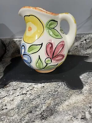 Vicki Carroll Pitcher Handcrafted Signed And Dated With Flowers Leaves 1998 • $45