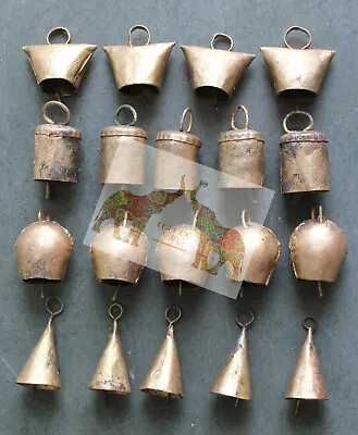 Tin Metal Bells Decorative Home Decor Bronze Vintage Collectibles Bells 20 Pcs • $17.99