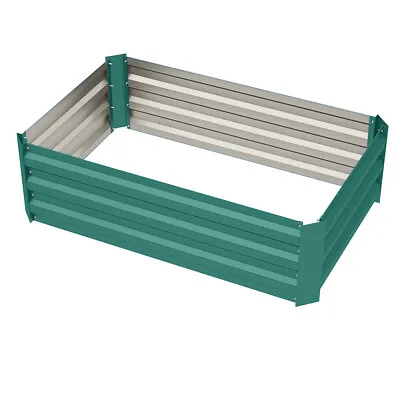 Green Metal Garden Flower Raised Bed Vegetable Planter Box Herbs Grow Box 3 Size • £26.95