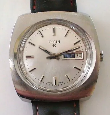 Vintage 1970's Mens Elgin 17 Jewels Manual Winding Watch In Very Good Condition • $65