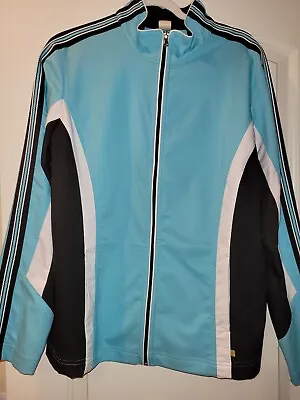 Made For Life Women's Lightweight Colorblock Jacket Aqua Blue Black XL Tall • $19.99