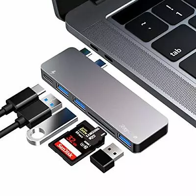 USB C Hub 6 In 1 Type C Aluminum Hub Adapter MacBook Pro Accessories With 3 X... • $32.49