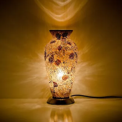 Lamp - Golden Mosaic Glass Vase - 79GA • £49.99