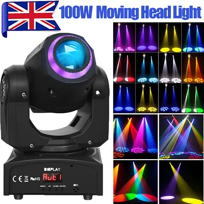 £72.99 • Buy 100W LED Beam Gobo Moving Head Light RGBW Stage Lighting DMX DJ Club Party Disco