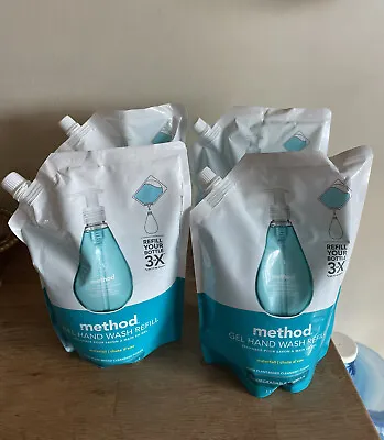 ( PACK OF 4 ) Method Gel Hand Soap Refill Pouch  Waterfall   34 Oz Each • $39.99