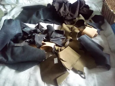 Leather Offcuts Mixed For Craft Larp Or Reenactment. • £30