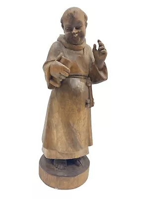 Vintage Small Wood Hand Carved Monk Friar Abbot Figure Statue Germany 8  • $28