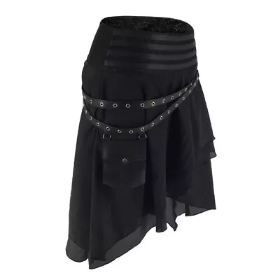 Fashion Corset Womens Brown Steampunk Gothic Skirt Victorian Pirate Skirts • $48.39