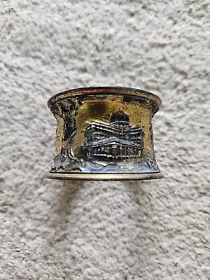 Metal Brass 1940 Chicago Illinois Souvenir  Napkin Ring City Scape Design Thick • $29.99