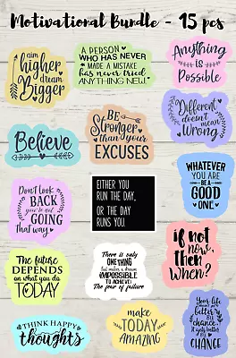 Motivational Quotes / Kindle / Journal / Laptop Vinyl Stickers - 15 Pcs • $4.22