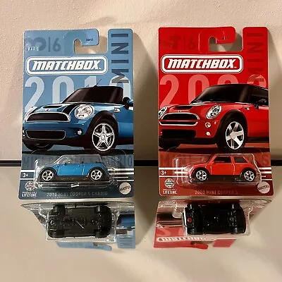 Matchbox Mini Cooper 2 Pack ; 2010 Mini Cooper S Cabrio & 2003 Mini Cooper S • $15.99