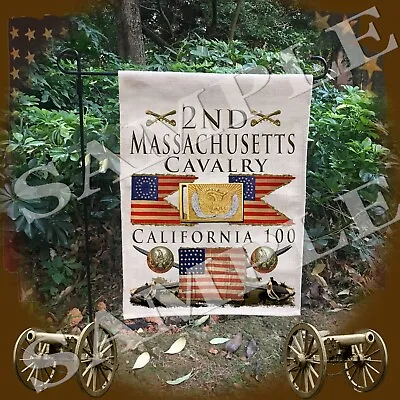 2nd Massachusetts Cavalry American Civil War Themed Linen Garden/yard Flag • $23.99