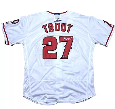 Mike Trout Full Name Los Angeles Angels Signed White Jersey Rare Bas • $1499.99