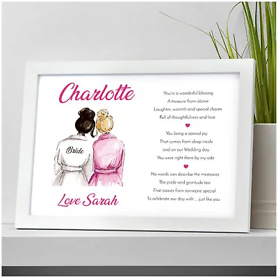 PERSONALISED Bridesmaid Maid Of Honour Flower Girl Gifts For Sister Friends Her • £13.95