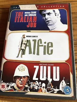 DVD Michael Caine Triple Movie Collection - The Italian Job / Alfie / Zulu • £2.90