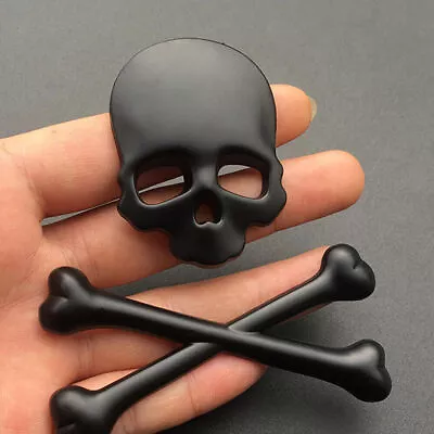 3D Metal Skull Head Bone Logo Car Accessories Truck Emblem Sticker Decal Trims • $6.95