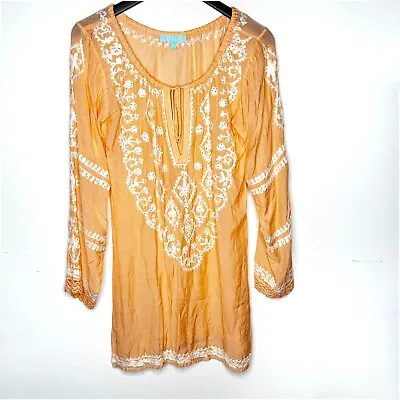 MELISSA ODABASH Kaftan/Beach Dress Embroidered Orange • $40