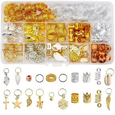 238 Pcs Hair Dreadlock Jewelry Beads Rings Cuffs Accessories For Women Braids • $9.78