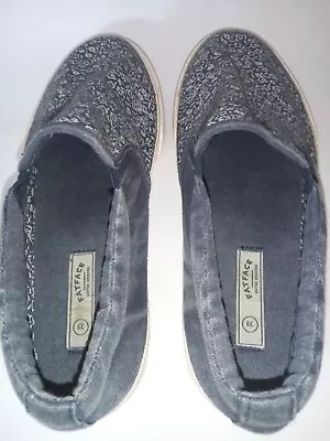 Fat Face Size 39 UK 6 Denim Blue  Coloured Slip On Pumps Casual Deck Shoes • £14