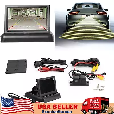 Parking Sensor Radar With Beeper Car Backup Camera + 4.3  LCD Mirror Kit UE • $46.89