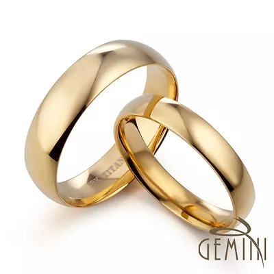 US Men Women 18K Gold F Plain Wedding Dome Comfort Fit Ttianium Rings GM058 • $19.98