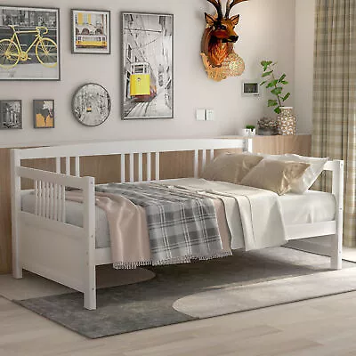 Solid Wood Daybed Twin Size Multifunctional White • $277.36