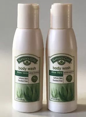 Two (2) Nature's Gate ALOE VERA Velvet Moisture Body Wash Vegan 2 Fl Oz Each • £4.82