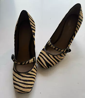 B Makowsky  6-1/2 M Zebra Animal Print Shoes Heels 3.5  • $24.99