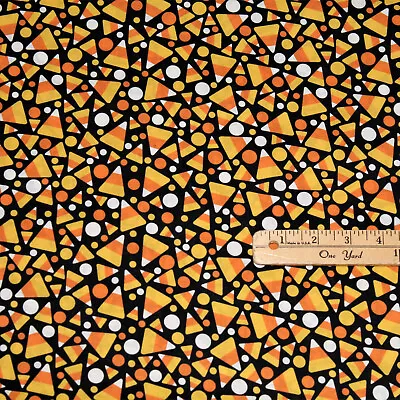 Halloween Mod Candy Corn 100% Cotton Fabric  1/2 Yard   #CP46593 • $3.77