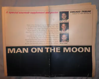 MAN ON THE MOON-AUGUST 13 1969 CHICAGO TRIBUNE NEWSPAPER SUPPLEMENT-Section A • $7.99