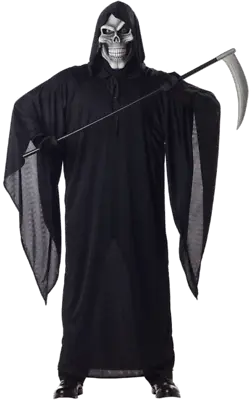 Men's Death Skull Grim Reaper Halloween Horror Fancy Dress Costume • £29.99