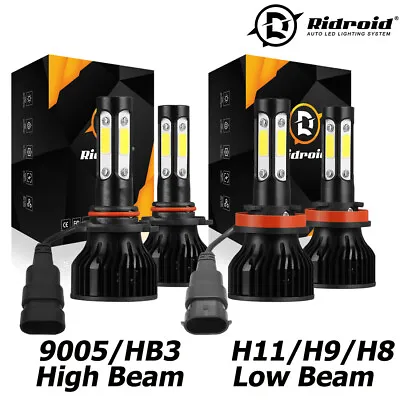 4x 4side 9005+H11 LED Headlight Combo High Low Beam Bulbs Kit Super White Bright • $24.99