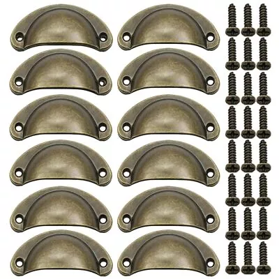12 Pack Cabinet Cup Pull 2.5  Drawer Pulls Antique Cabinet Pulls For Dresser ... • $17.39
