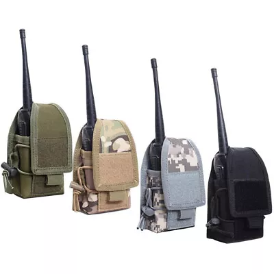 Outdoor Tactical Waist Bag Holder Pocket Molle Radio Holster Walkie Talkie Pouch • $5.99