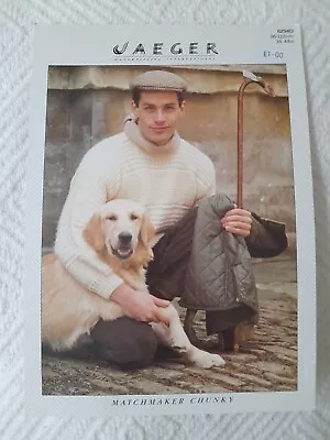 Jaeger Knitting Pattern 6294 Mans Sweater Size 34-44  Chunky  • £1.50