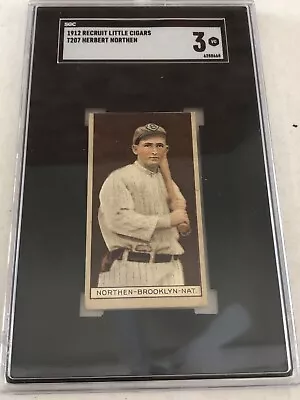 1912 T207 Brown Background Herbert Northern SGC 3 VG Brooklyn Dodgers Nice! • $100.12