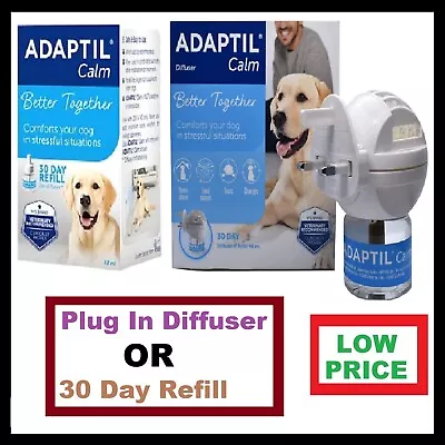 ADAPTIL Calm Plug In Diffuser OR 30 Day Refill 48ml Dog Calming Remedy Fast UK • £21.55